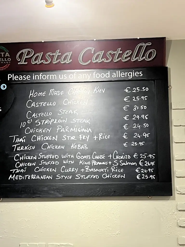 Menu_Pasta Castello_Donabate_image_1