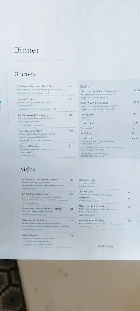 Menu_The Shoreline Bar & Bistro_Donabate_image_4