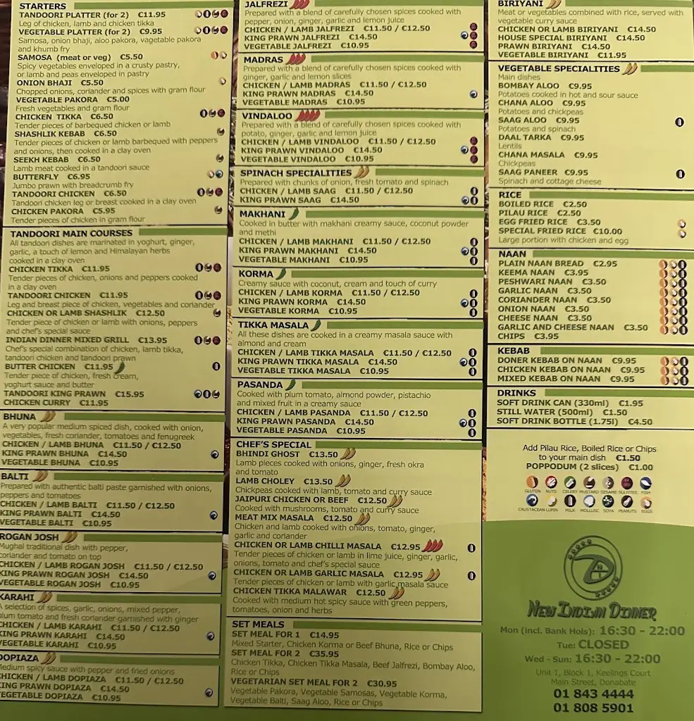 Menu_New Indian dinner Donabate_Donabate_image_1