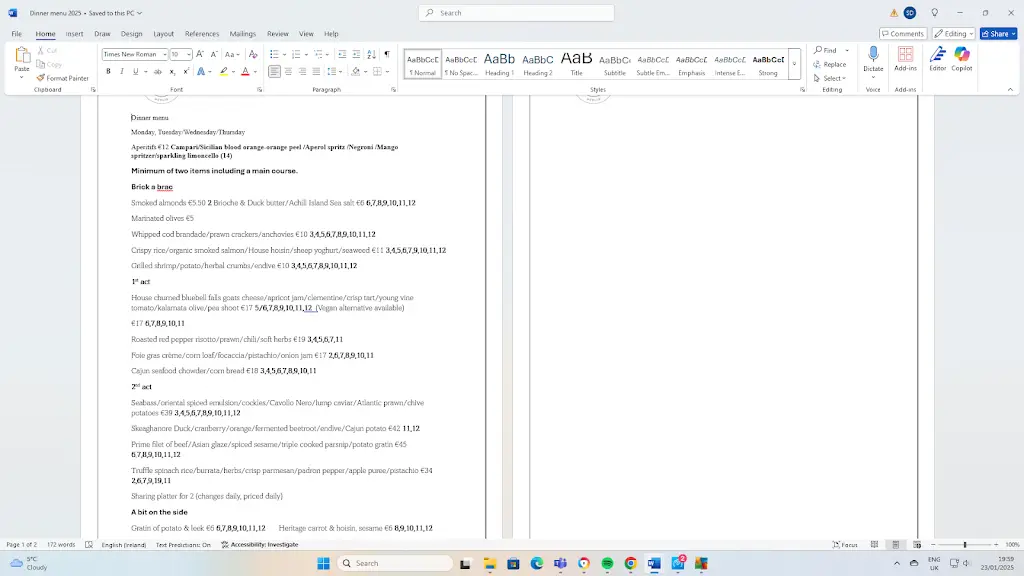 Menu_The Vintage Kitchen_Dublin City_imagen_2