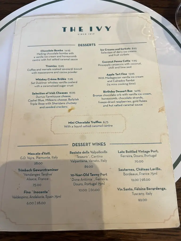 Menu_The Ivy Dublin_Dublin City_image_3