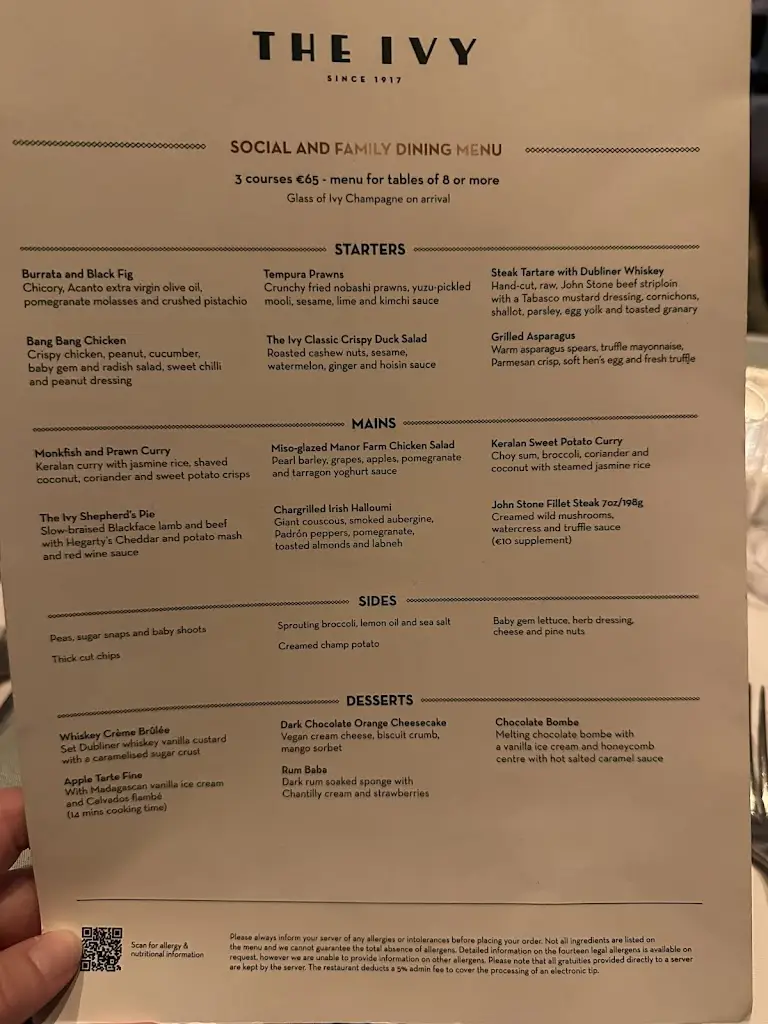 Menu_The Ivy Dublin_Dublin City_image_4