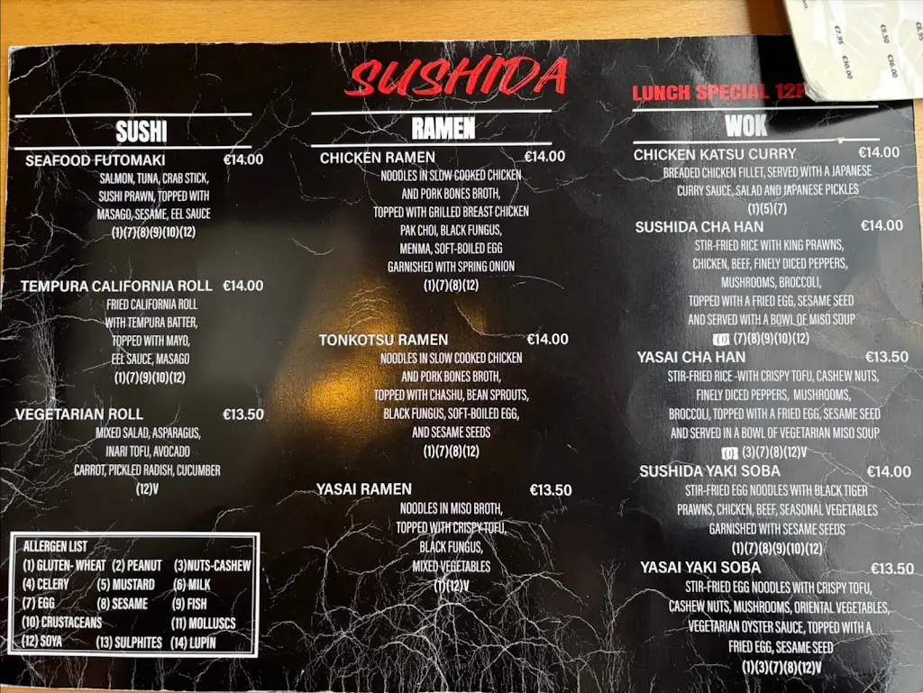 Menu_Sushida Dun Laoghaire_Dún Laoghaire-Rathdown_image_1