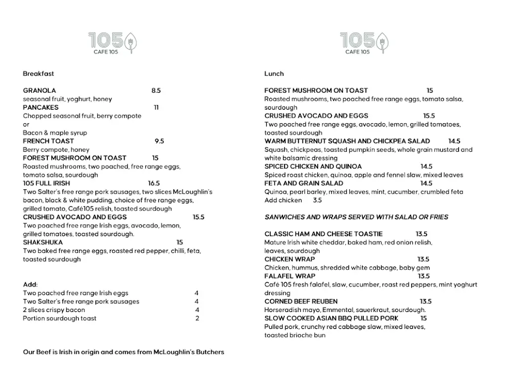 Menu_Cafe 105_Clonskeagh_imagen_2