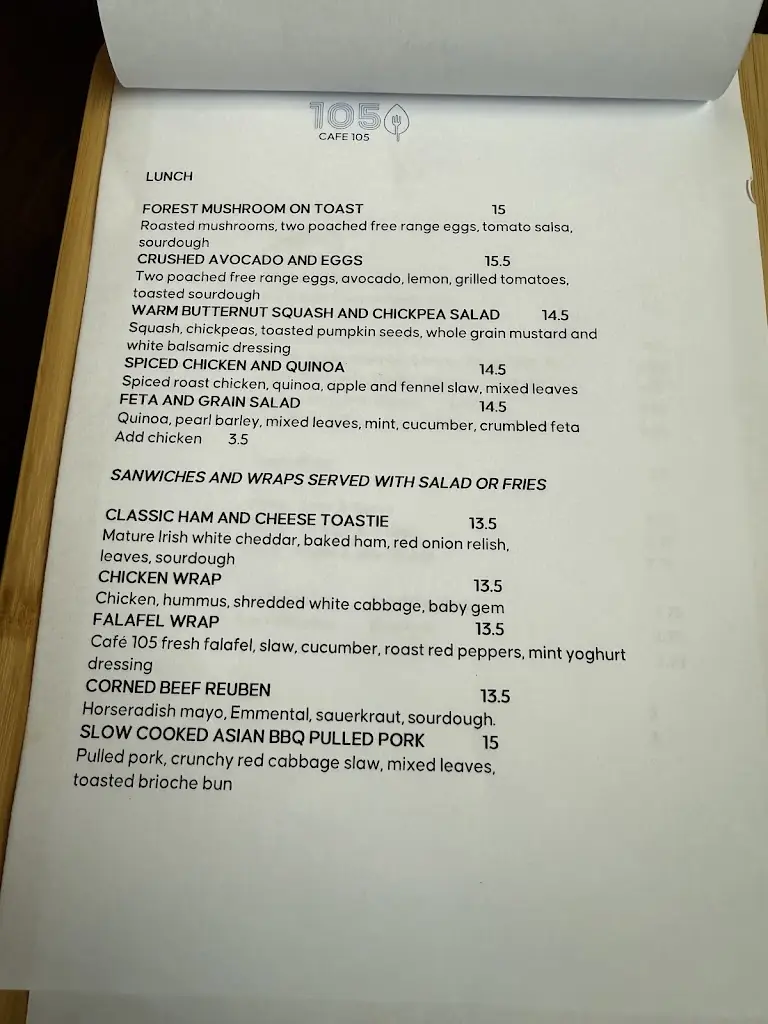 Menu_Cafe 105_Clonskeagh_imagen_3