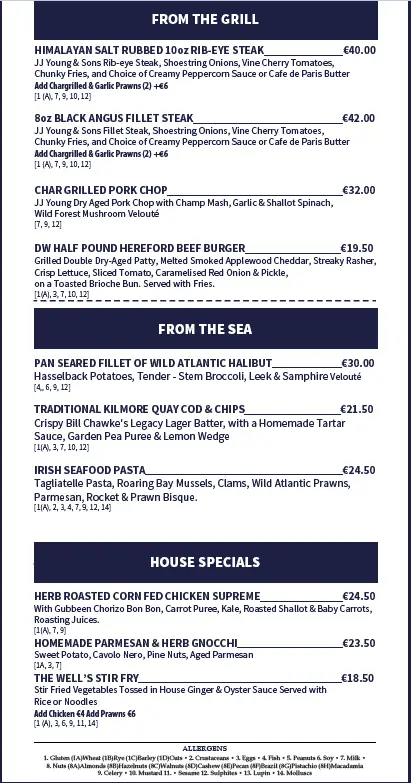 Menu_The Dropping Well_Clonskeagh_image_4