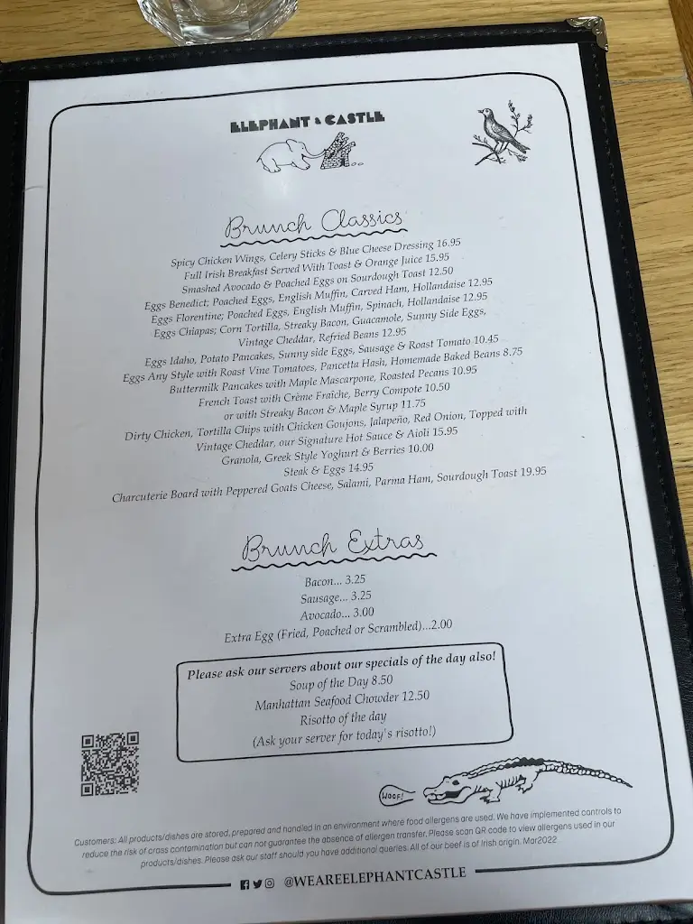 Menü_Elephant & Castle_Clonskeagh_Bild_1