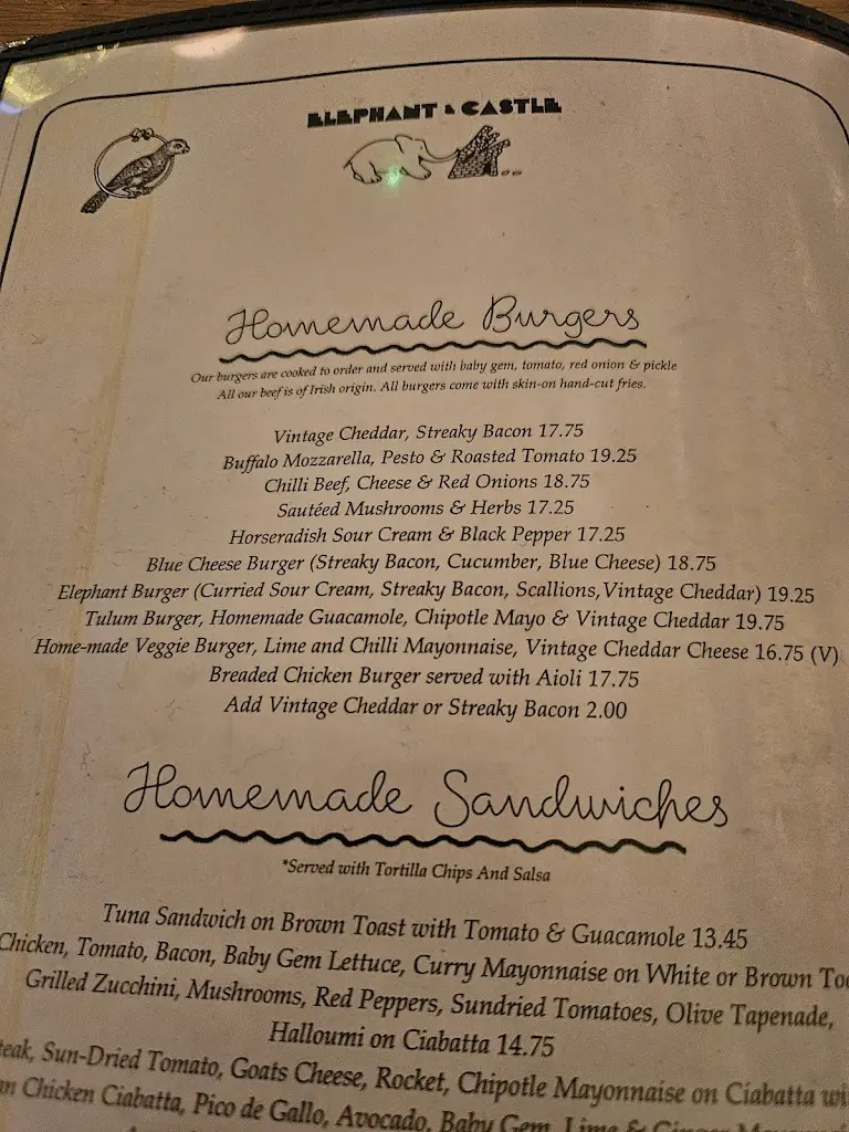 Menü_Elephant & Castle_Clonskeagh_Bild_2