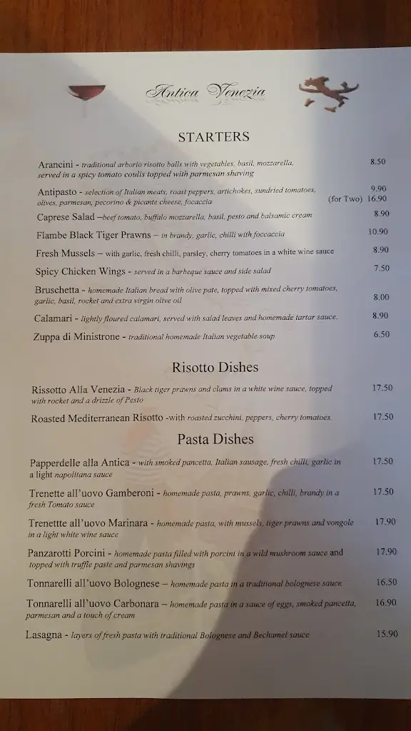 Menu_Antica Venezia_Clonskeagh_image_1