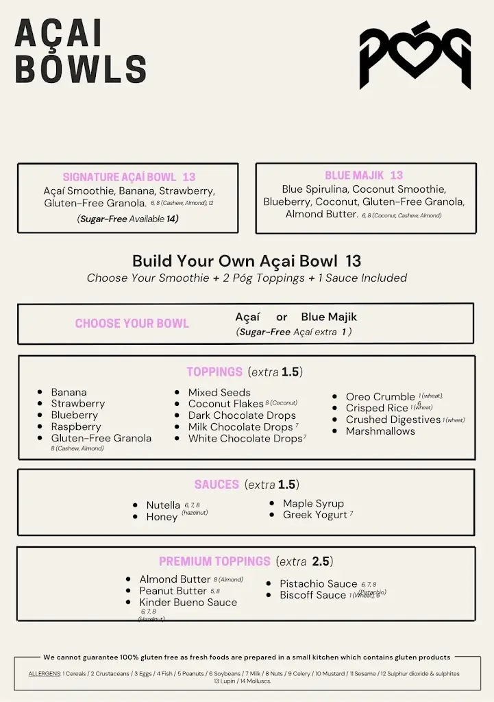 Menu_Póg Clontarf_Dollymount_image_2