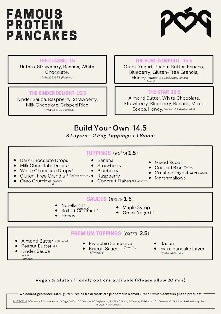 Menu_Póg Clontarf_Dollymount_image_3
