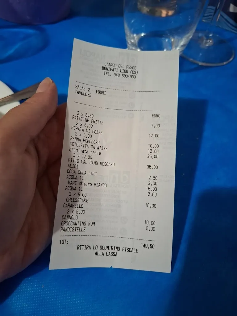 Menu_Pescheria L' Arco del Pesce Trattoria di Mare_Cittadella del Capo_immagine_1