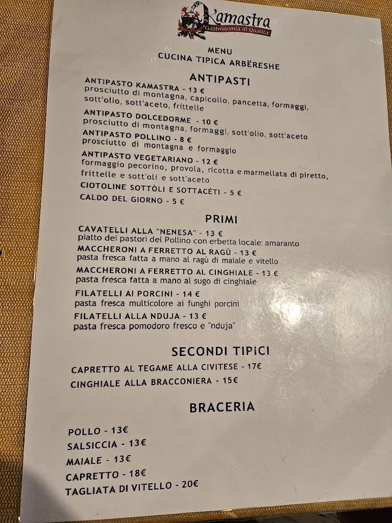 Menu_Ristorante Kamastra - Civita CS_Civita_image_1