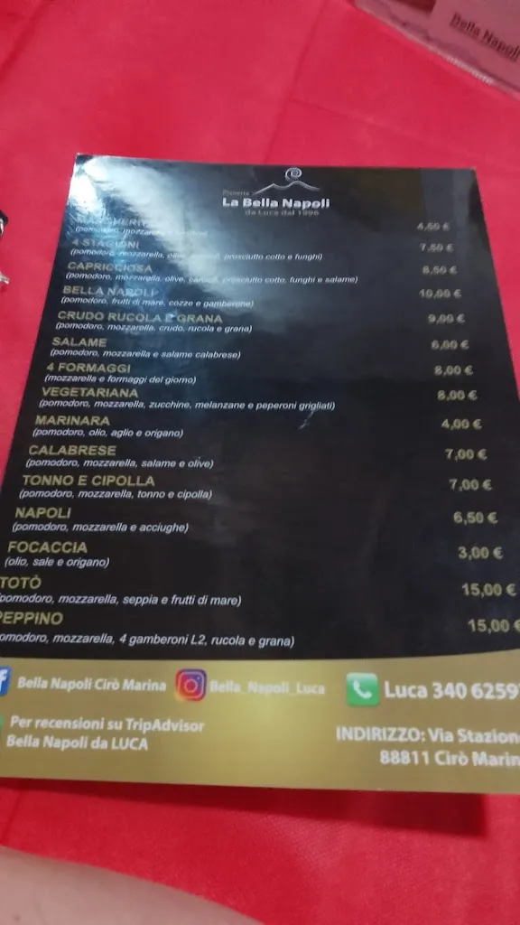 Menu_La Bella Napoli Da Luca_Cirò Marina_image_1