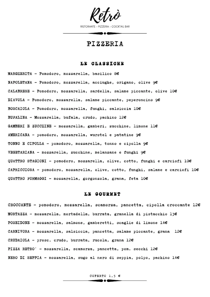 Menu_Retrò - Ristorante, Pizzeria, Cocktail bar_Cirò Marina_image_2