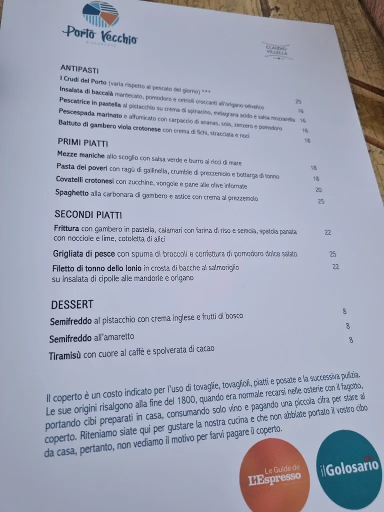 Menu_RISTORANTE PORTO VECCHIO_Crotone_image_1