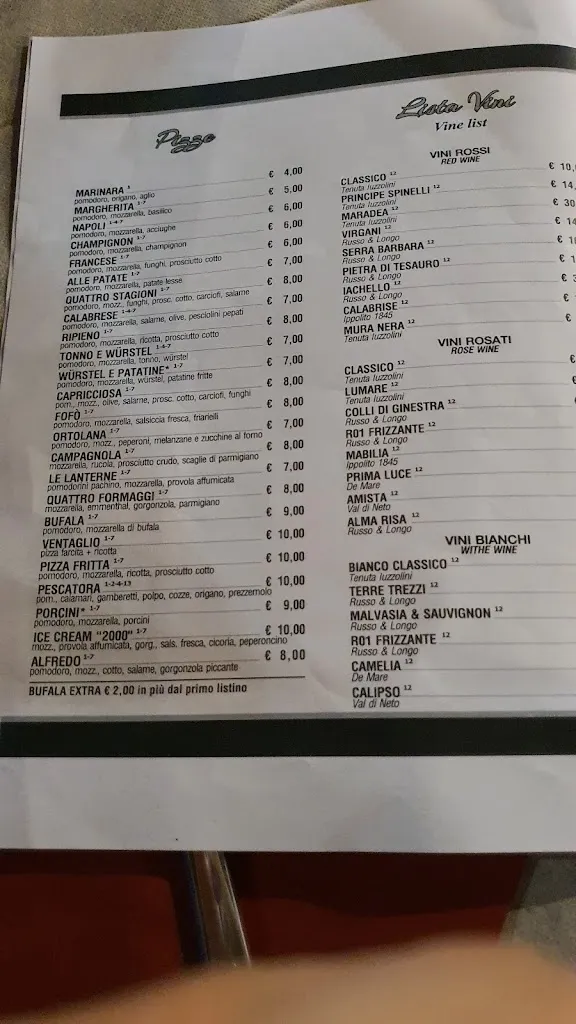 Menu_Le Lanterne -Ristorante Pizzeria-_Crotone_immagine_2