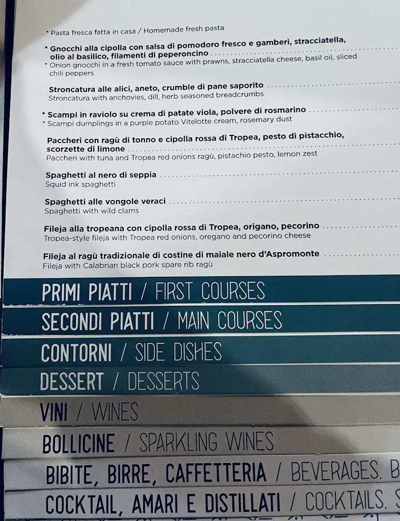 Menü_Marasusa Bistrot di mare_Drapia_Bild_1