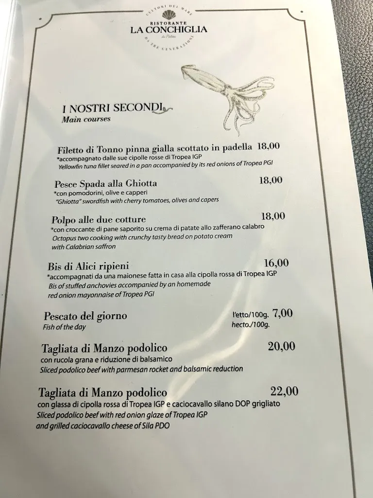 Menu_Ristorante La Conchiglia da Patea_Drapia_image_1