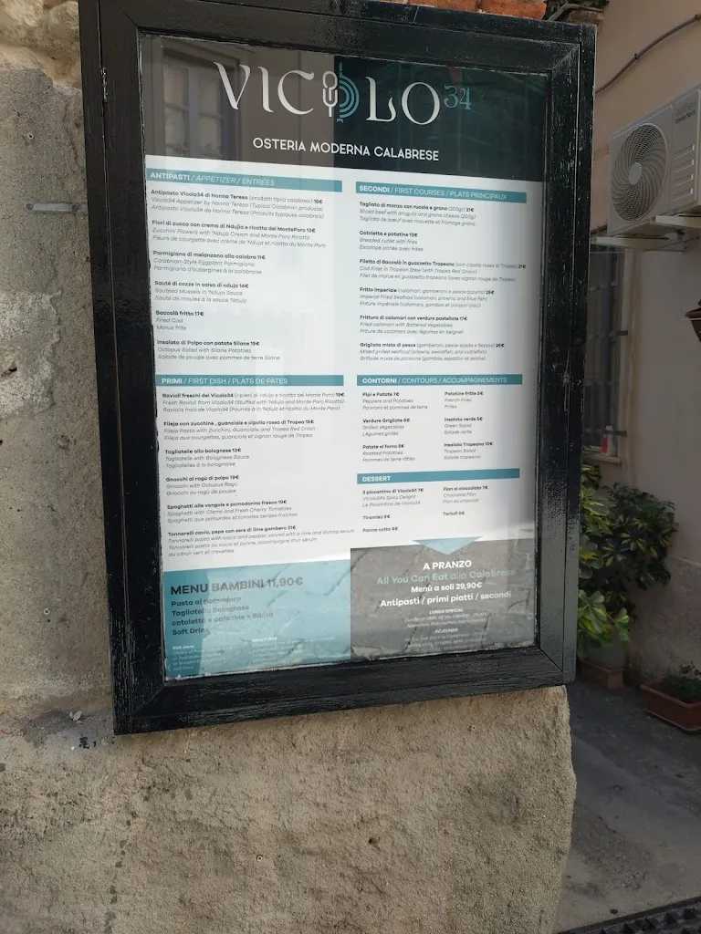 Menu_VICOLO 34 Osteria Moderna Calabrese ~ Ristorante ~cucina tipica calabrese ~ pesce ~ Colazione Internazionale ~All you can eat_Drapia_image_2