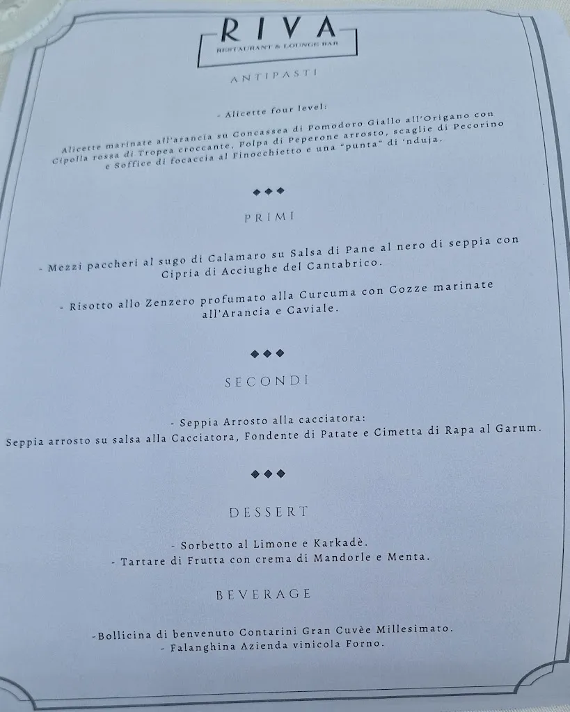 Menu_RIVA Restaurant & Lounge Bar_Falerna_immagine_1