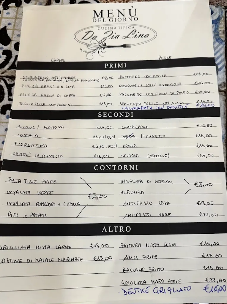 Menu_Da Zia Lina Trattoria Macelleria_Filandari_immagine_1