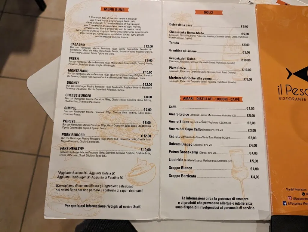 Menu_IL PESCATORE Ristorante Pizzeria B&b_Gasperina_immagine_4