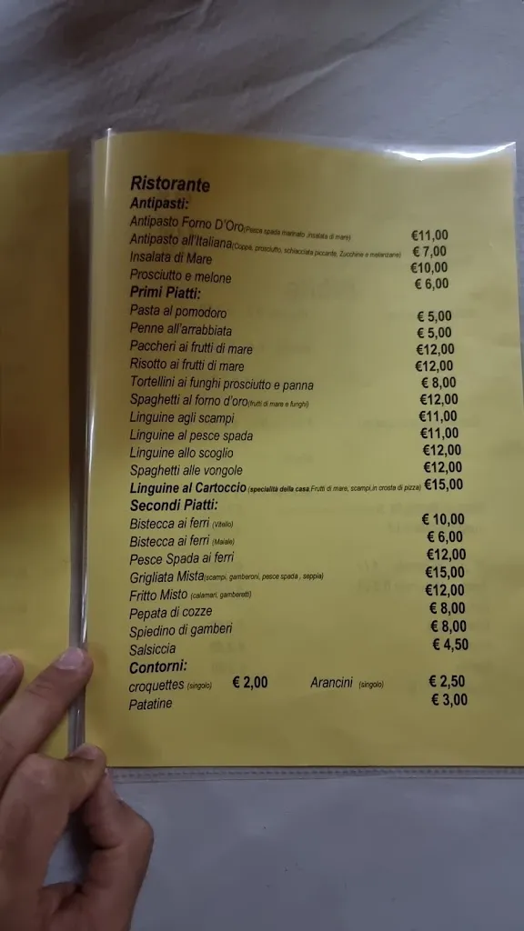 Menu_Ristorante Pizzeria Forno D'Oro_Grisolia_image_1