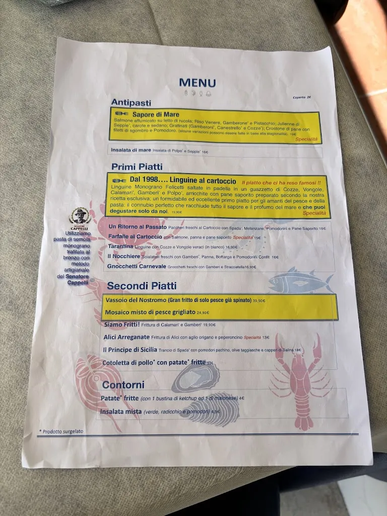 Menu_Ristorante di Pesce - Lido 