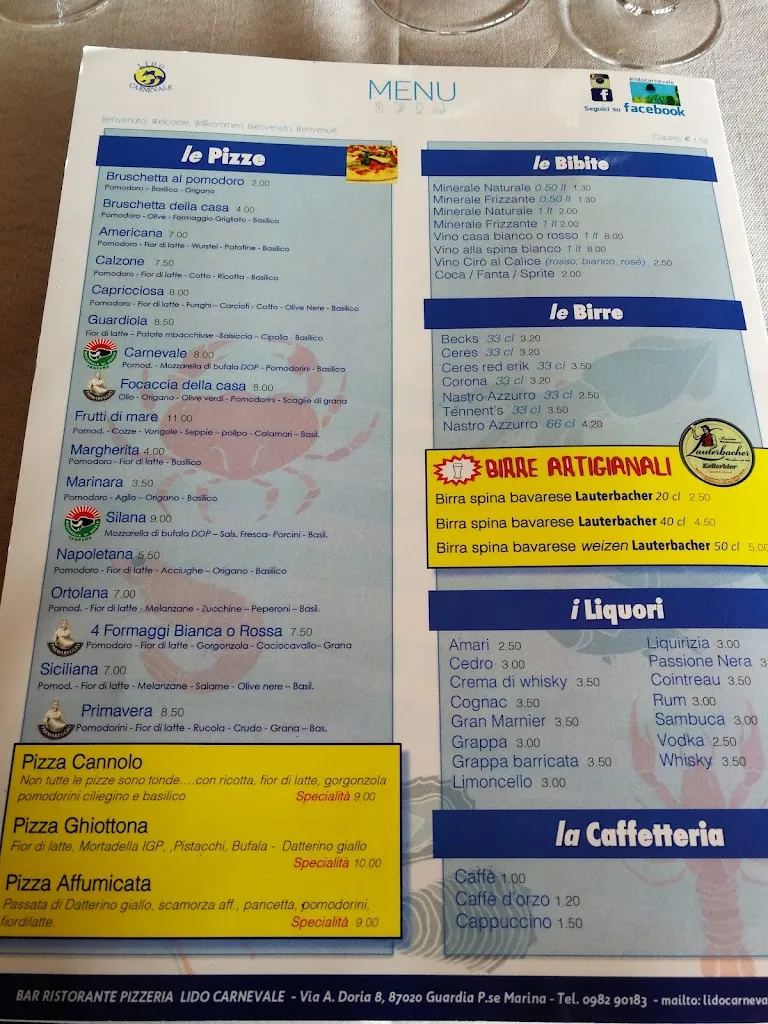 Menu_Ristorante di Pesce - Lido 
