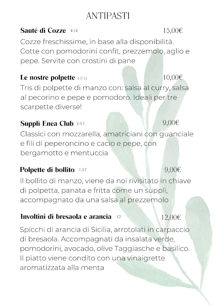 Menu_Enea Club Ristorante – Cucina Romana e italiana_Laganadi_image_2