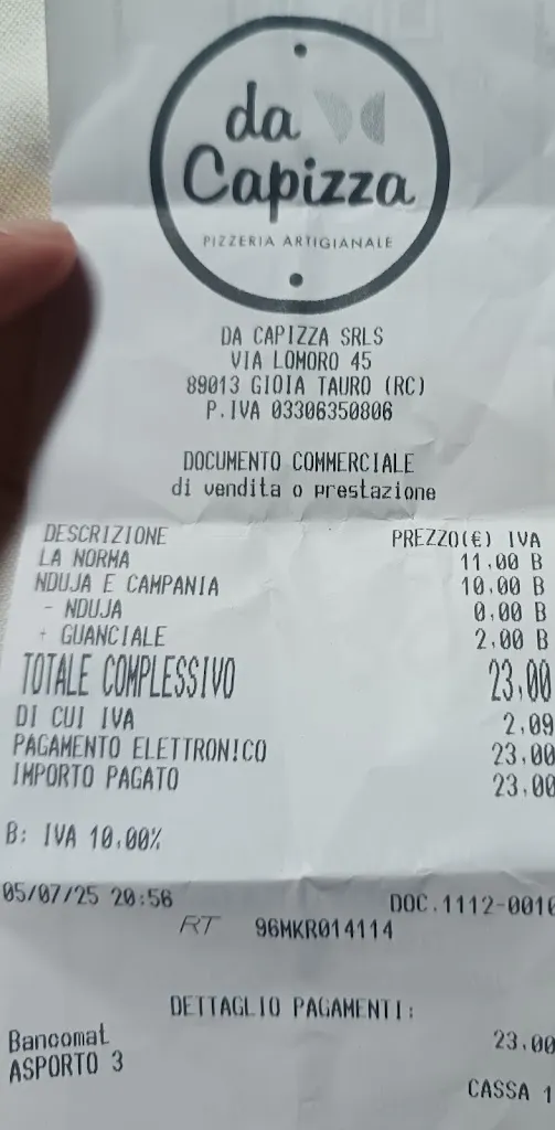 Antonio Romano_Pizzeria Da Capizza_Gioia Tauro_review