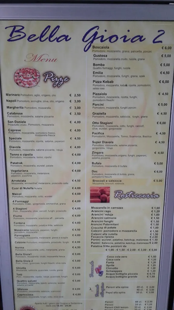 Menu_Bella Gioia 2 M.P. Ristorante, Pizzeria, Rosticceria di Corigliano Enzo_Gioia Tauro_image_3