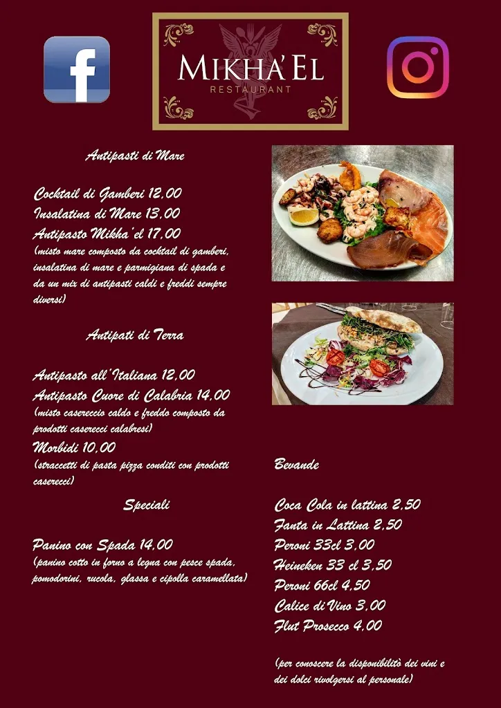 Menu_Ristorante Pizzeria Mikha' El_Gioia Tauro_image_3
