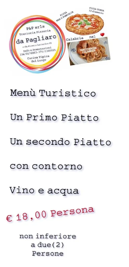 Menu_Trattoria Pizzeria da Pagliaro & Bar Sole_Lattarico_image_1