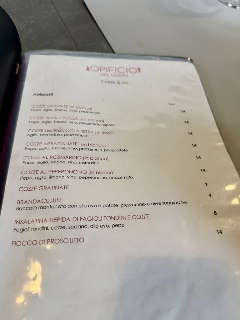 Menu_Opificio del Gusto - Cozze & Co_Coppito_image_1