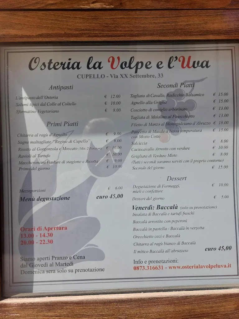 Menu_Osteria la Volpe e l'uva_Cupello_immagine_1