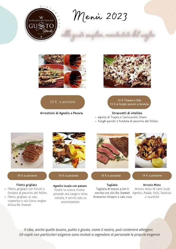 Menu_La piccola bottega del gusto - Ristorante della tradizione_Plataci_image_2