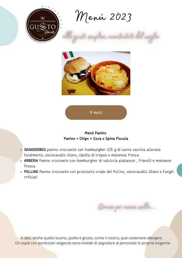 Menu_La piccola bottega del gusto - Ristorante della tradizione_Plataci_image_4