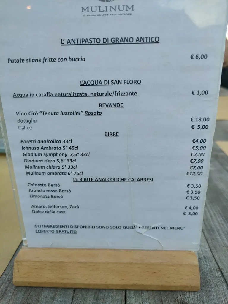 Menu_Mulinum San Floro - Mulino, Forno e Pizzeria Agricola come 100 anni fa._San Floro_image_2