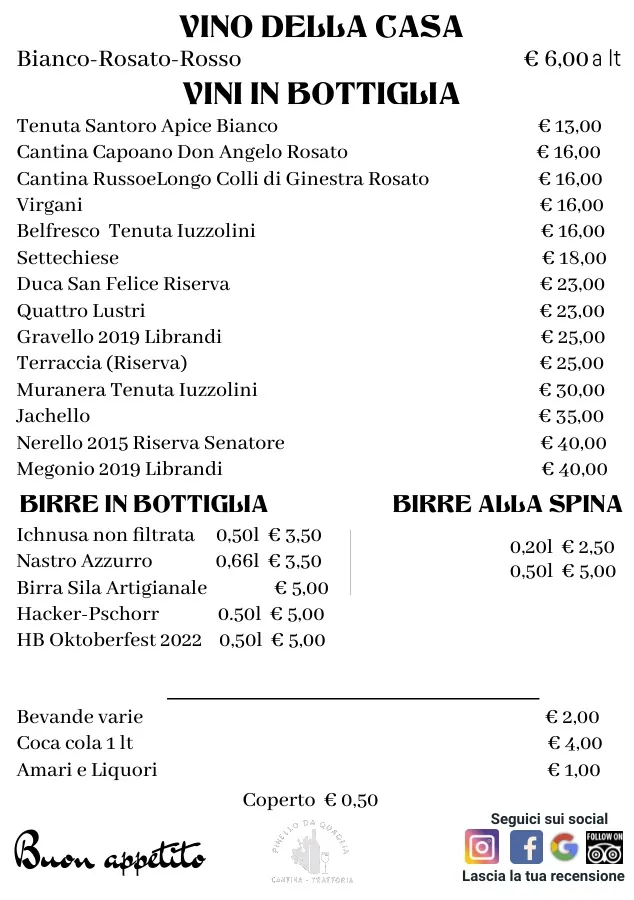 Menu_Trattoria Pinello da Quaglia_San Giovanni in Fiore_image_1