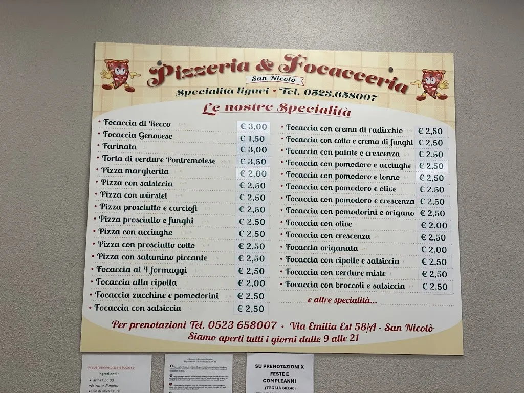 Menu_Pizzeria & Focacceria San Nicolò_San Nicolò_immagine_2