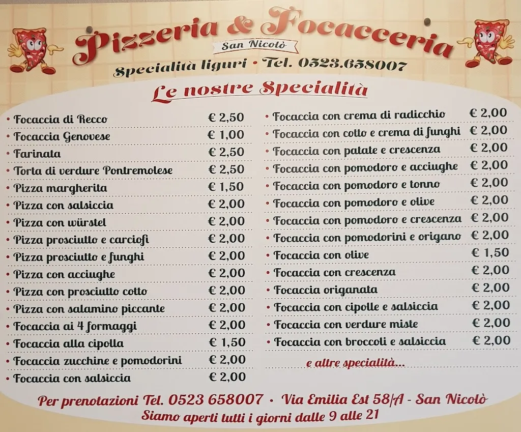Menu_Pizzeria & Focacceria San Nicolò_San Nicolò_immagine_3