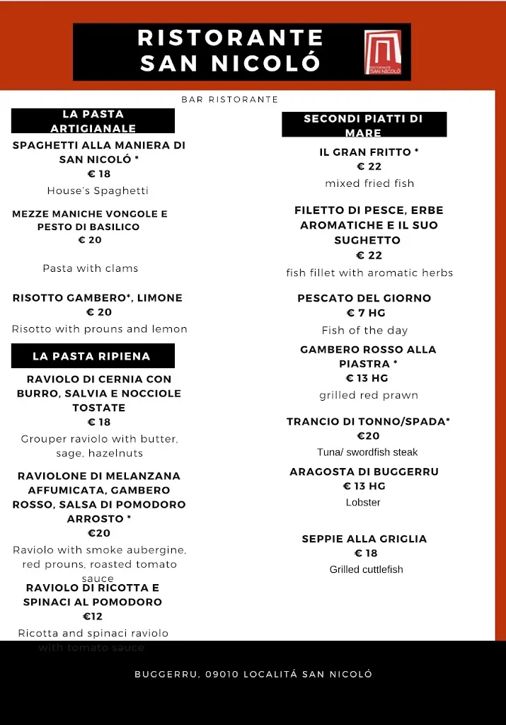 Menu_Ristorante San Nicolò_San Nicolò_immagine_1
