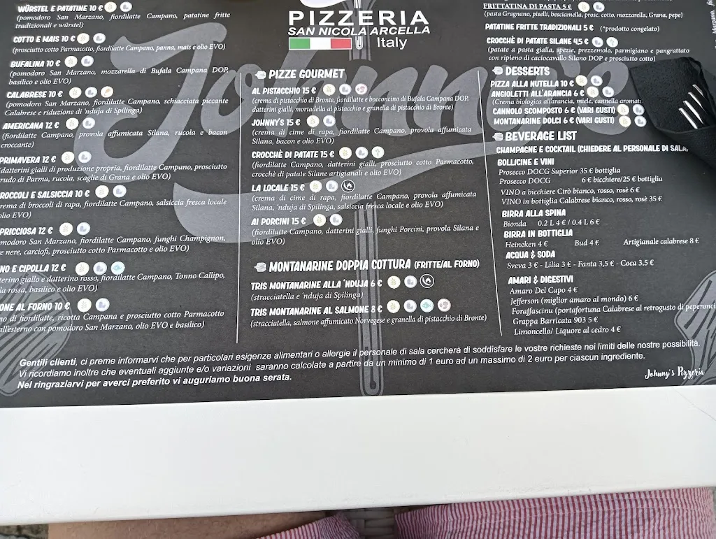 Menu_Johnny’s Pizzeria_San Nicola Arcella_image_3