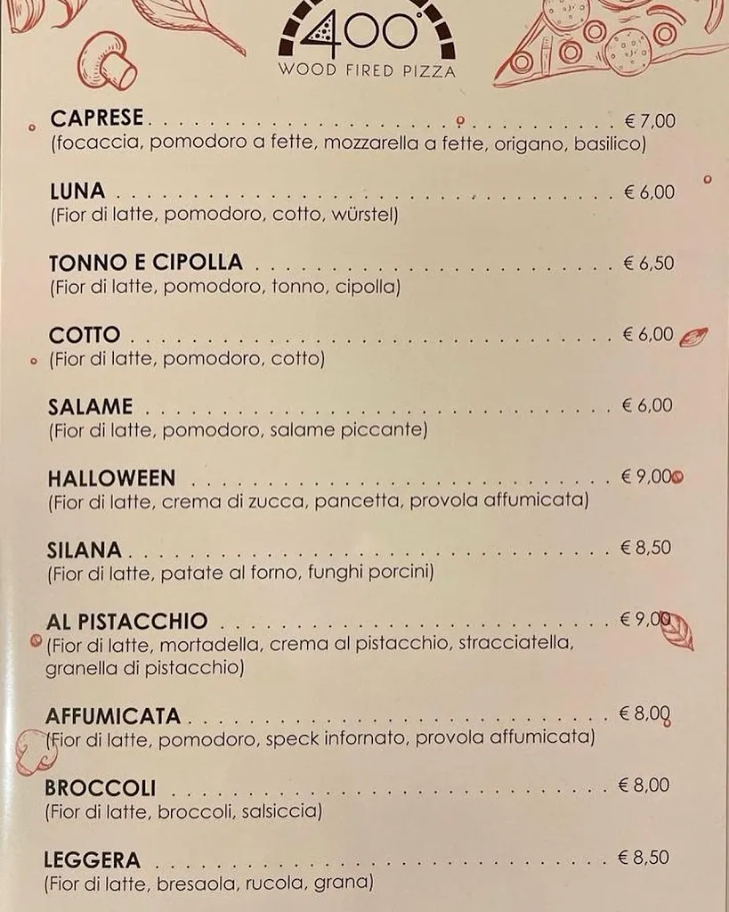 Menu_Pizzeria 400 gradi di Luca Marsella_San Vito Sullo Ionio_image_1