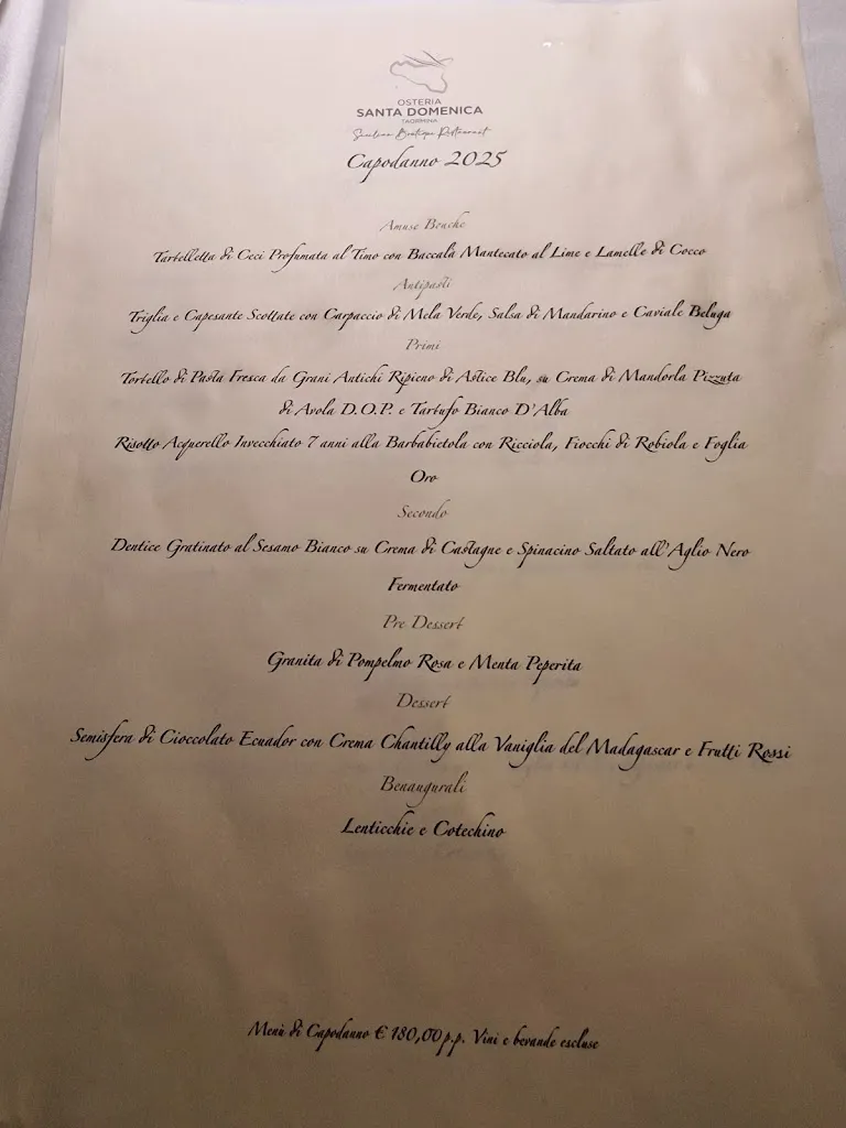 Menu_Osteria Santa Domenica Taormina_Santa Domenica_image_1