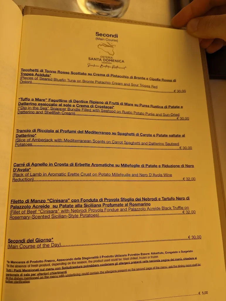Menu_Osteria Santa Domenica Taormina_Santa Domenica_image_2