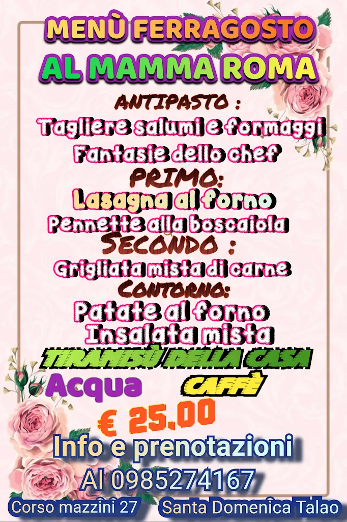 Menu_Ristorante pizzeria Mamma Roma_Santa Domenica Talao_image_1