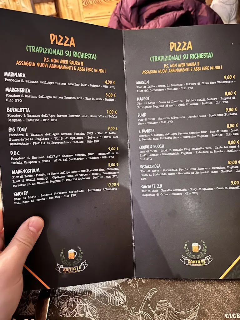 Menu_PUB SANTA FE_Santa Eufemia Lamezia_image_2